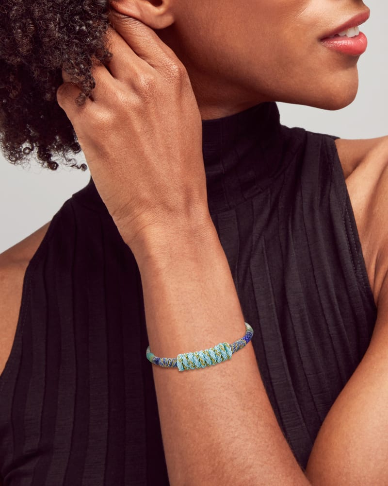 Masie Gold Cuff Bracelet in Mint Mix Paracord image number 1